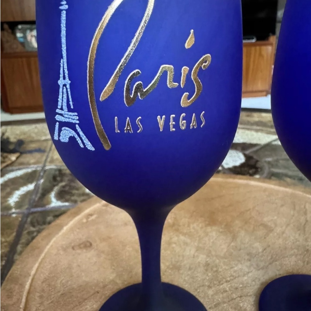 Paris Las Vegas | Blue Wine Glass Set - Picture 2 of 4